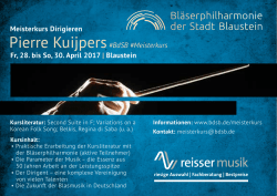 Meisterkurs Dirigieren Pierre Kuijpers#BdSB #Meisterkurs Fr, 28. bis