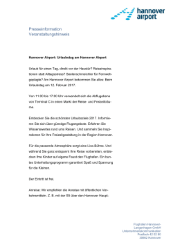 Presseinformation Veranstaltungshinweis