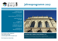 Jahresprogramm 2017 - Alumni-Bau Carolo