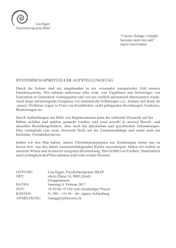 SYSTEMISCH-SPIRITUELLER AUFSTELLUNGSTAG