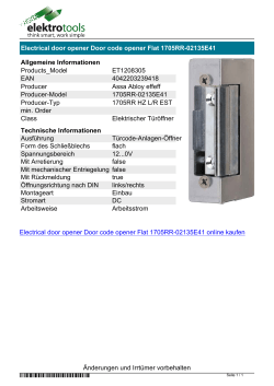 Datenblatt Electrical door opener Door code opener