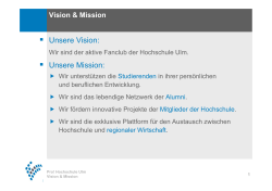 Unsere Vision: Unsere Mission - Ulm