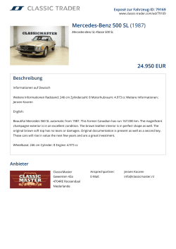 Mercedes-Benz 500 SL (1987) 24.950 EUR