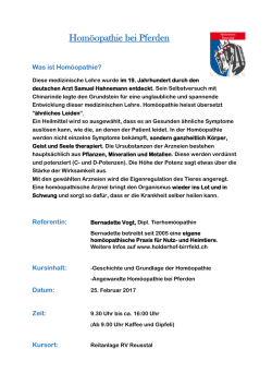 Hom&ouml;opathie bei Pferden