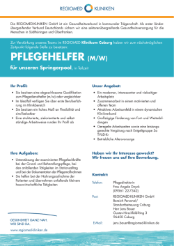 pflegehelfer (m/w) - Regiomed Kliniken