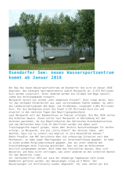 Osendorfer See: neues Wassersportzentrum kommt