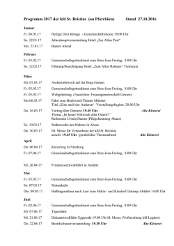 Jahresplanung 2017