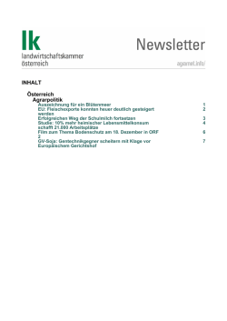 INHALT &Ouml;sterreich Agrarpolitik