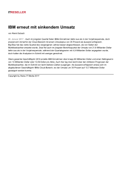 IBM erneut mit sinkendem Umsatz