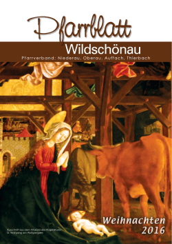 Weihnachten 2016 - Pfarrverband Wildschönau