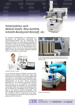 Fettextraktion nach Weibull-Stoldt, R&ouml;se-Gottlieb, Schmidt
