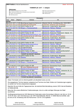 Terminplan 1.HJ 2017 - UWV