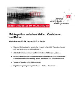 Agenda - Berliner Arbeitskreis Maklerprozesse
