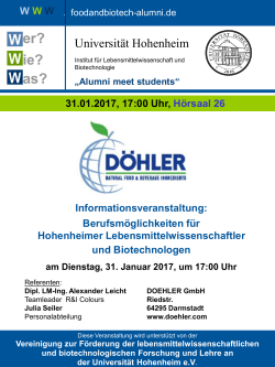 Berufs-Information am 31.01.2017: Döhler GmbH
