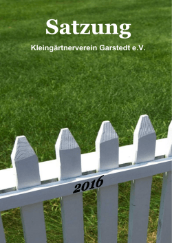 Gartenordnung - Kleingärtnerverein Garstedt eV