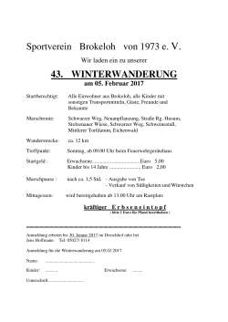 Einladung und Anmeldung zur Winterwanderung