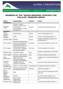 MEMBERS OF THE "MACRO-REGIONAL STRATEGY FOR THE
