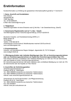 Erstinformation - Felix Höwner Versicherungsmakler