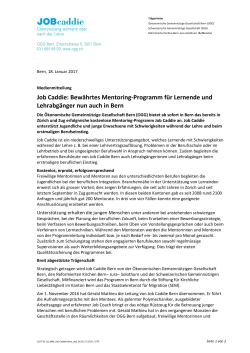 Job Caddie: Bewährtes Mentoring-Programm für Lernende