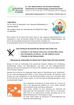 Informationsblatt Kinder (Chirurgie, Urologie, Zahnheilkunde)