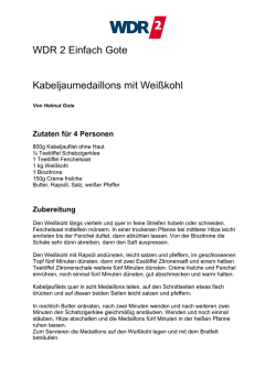 Die WDR-2-Kabeljaumedaillons mit Wei&szlig;kohl