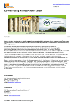 IDD-Umsetzung: N&auml;chste Chance vertan - Assekuranz-INFO