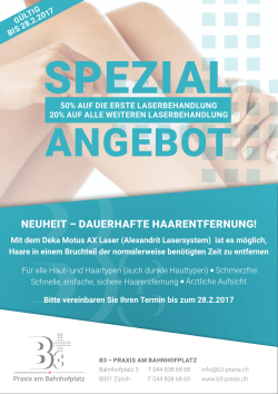 Spezialangebot - B3 Praxis am Bahnhofplatz