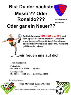 Jugendabteilung: Bist Du Jahrgang 2008, 2009 oder 2010?