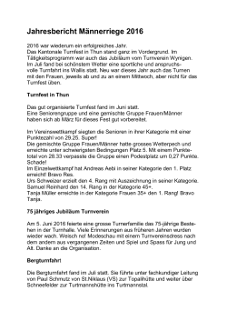 Jahresr&uuml;ckblick 2016 M&auml;nnerriege