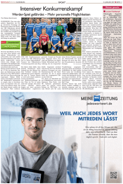 Intensiver Konkurrenzkampf - Sonntagszeitung