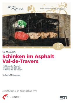 Schinken im Asphalt Val-de-Travers