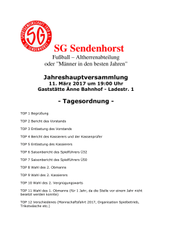 Tagesordnung - SG Sendenhorst