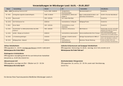 Veranstaltungen im Würzburger Land: 16.01. – 25.01.2017