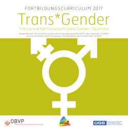 Trans*Gender FORTBILDUNGSCURRICULUM 2017