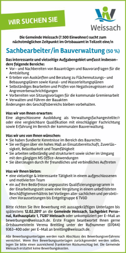 Sachbearbeiter/in Bauverwaltung (50 %)