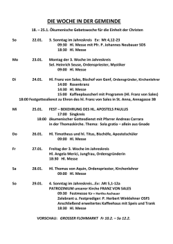 DIE WOCHE IN DER GEMEINDE