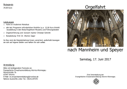 Orgelfahrt - Luthergemeinde Worms