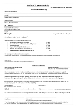 HanDo e.V. (gemeinn&uuml;tzig) Aufnahmeantrag