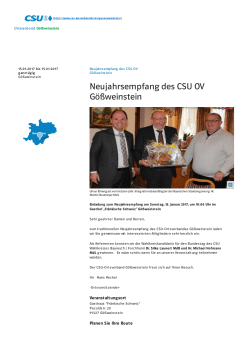 Neujahrsempfang des CSU OV Gößweinstein