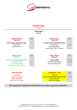 Donnerstag - Hombergerhaus
