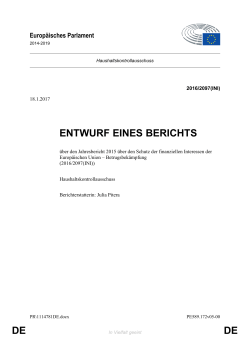 DE DE ENTWURF EINES BERICHTS