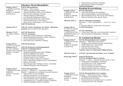 Gottesdienstordnung 15. bis 22. Januar 2017