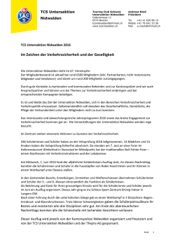 Im Zeichen der Verkehrssicherheit und der Geselligkeit