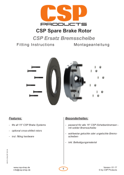 CSP Spare Brake Rotor CSP Ersatz Bremsscheibe