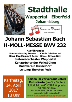 Stadthalle - Konzertchor der Volksbühne Wuppertal