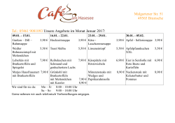 05461 9081093 Unsere Angebote im Monat Januar 2017 - Cafe
