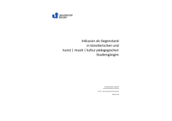 Inklusion als Gegenstand in k&uuml;nstlerischen Studieng&auml;ngen (als PDF)