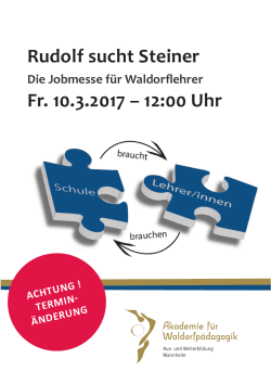Einladungs-Flyer für Schulen - Institut für Waldorfpädagogik