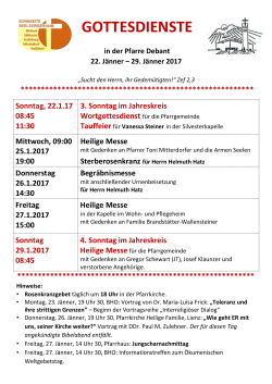 GOTTESDIENSTE - Marktgemeinde Nussdorf