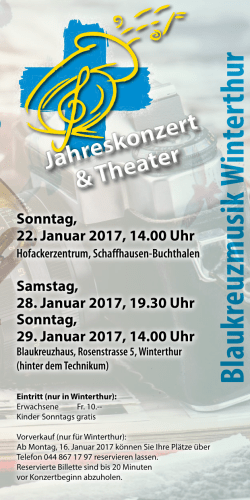Jahreskonzertflyer 2017 - Blaukreuzmusik Winterthur
